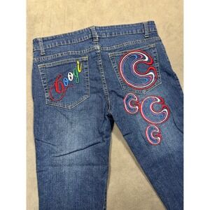 Coogi Embroidered Blue‎ Denim Capri Jeans Women's Casual Streetwear Pants 11/12